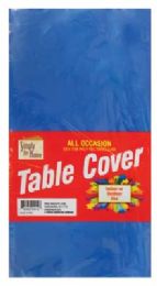 48 Pieces Plastic Table Cover 54 X 108 In Royal Blue - Table Cloth
