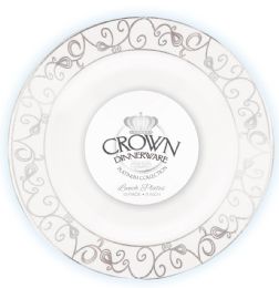12 of Crown Lunch Plate Platinum Collection 9 In 10 pk