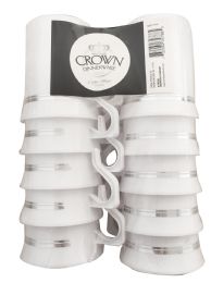 12 of Crown Coffee Cup With Handle 8 Oz 10 Pk Silver Border