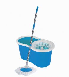 6 Pieces Spin Mop 47 Inch With Bucket 18 X 10 X 9 Inches And 1 Refill Blue - Cleaning Products