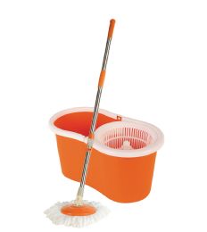 6 Pieces Spin Mop 47 Inch With Bucket 18 X 10 X 9 Inches 1 Refill Orange - Cleaning Products