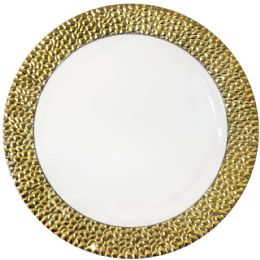 12 Pieces Crown Dinner Plate Royal Collection 10 Inch 10 Pack Gold - Plastic Bowls and Plates