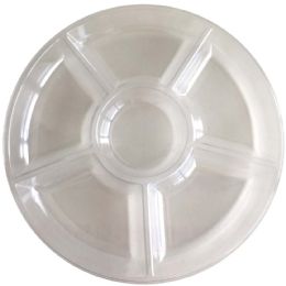 25 Pieces Crown Crystal Plastic Tray Round 12 Inch - Party Paper Goods