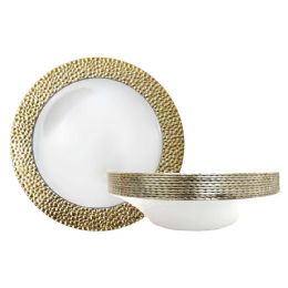 12 Pieces Crown Dinnerware Soup/salad Bowl 12 Oz 10 Pack Gold - Plastic Bowls and Plates