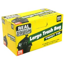 12 of Real Tough Trash Bag 26 Gl 60 Ct Twist Tie Black