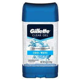 12 Pieces Gillette Clear Gel 3.8oz Cool Wave - Deodorant