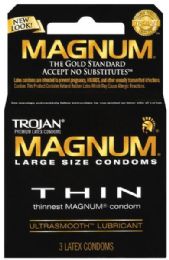 12 Pieces Trojan 3 Count Magnum Thin - Personal Care Items