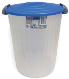 6 Pieces Sterilite Utility Can 24 Quart White With Blue Lid - Waste Basket