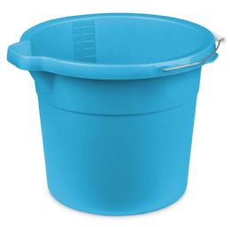 6 Pieces 18 Quart 17 Liter Spout Blue Pail With Handle - Buckets & Basins