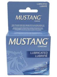 Mustang Condom 3 Ct Lub Blue