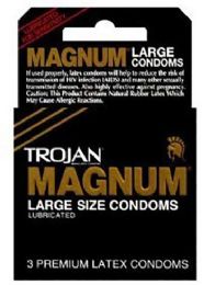 12 Pieces Trojan 3 Count Magnum Black Large - Personal Care Items