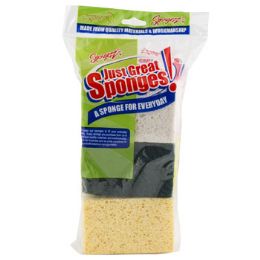 12 Pieces Sponges Just Great Assorted - Scouring Pads & Sponges