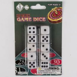 72 Pieces Game Dice 10pk White - Playing Cards, Dice & Poker