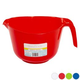 36 of Mixing Bowl Handled W/spout Plastic 3qt/4ast Colors B&c Easy Peel Label