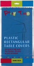 48 Pieces Plstc Table Cover 54 X 108 Dark Blue - Party Paper Goods