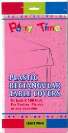 48 Pieces Plstc Table Cover 54 X 108 Lightt Pink - Party Paper Goods
