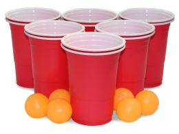 24 Pieces Beer Pong Set 18 Piece - Playing Cards, Dice & Poker