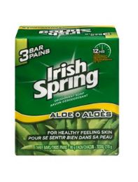 24 Pieces Irish Spring Aloe Vera 3 Pack Bar Soap 3.75 oz - Soap & Body Wash