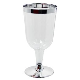 8 Pieces Silver Wine Cup 24 Count 6 Oz In Pvc Printed Gift Box - Party Paper Goods