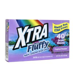 12 Pieces Xtra Nicen Fluffy 40 Count Fab Sheet Tropical Passion - Laundry Detergent