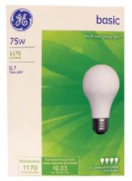 12 Units of Ge Basic Bulb 75w Frost Wht 4pk - Lightbulbs