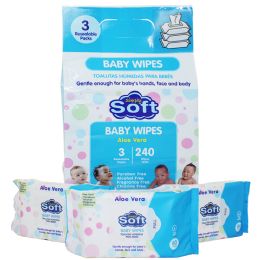 8 Pieces Baby Wipe 240count Blue Without Lid - Personal Care Items