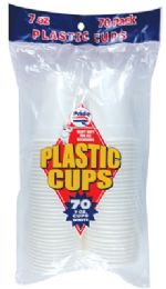 36 Pieces Pride Plastic Cup 70 Count 7 Oz White - Disposable Cups