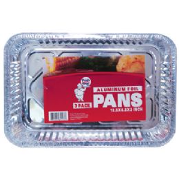 48 Pieces Foil Pan 3 Pack 12.5 X 8.5 X 2 Inch Rectangular - Baking Supplies