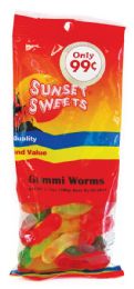 12 Pieces Sunset Gummi Worms 3.1 Oz Prepriced At 0.99 - Food & Beverage