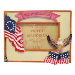 48 Pieces Photo Frame 3 X 5 Inch Assorted Patriotic Designs - Picture Frames
