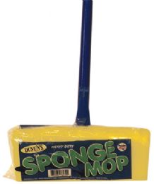 36 Pieces Sponge Mop With 46 Inch Assorted Colored Handles - Cleaning Products