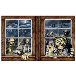 6 Units of Zombie Attack InstA-View Creates A Scene On Your Wall - Party Novelties