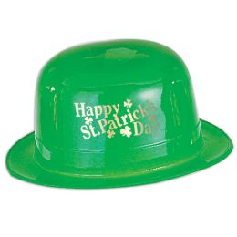 48 Pieces Plastic Happy St Patrick's Day Derby One Size Fits Most - St. Patricks