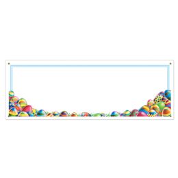 12 Pieces Easter Egg Hunt Sign Banner AlL-Weather; 4 Grommets - Party Banners