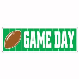 12 Pieces Game Day Football Sign Banner AlL-Weather; 4 Grommets - Party Banners
