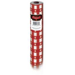 Gingham Table Roll Red; Plastic