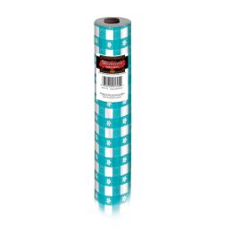 Gingham Table Roll Teal; Plastic - Party Paper Goods
