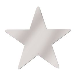 12 of Jumbo Foil Star Cutout Silver; Foil 2 Sides