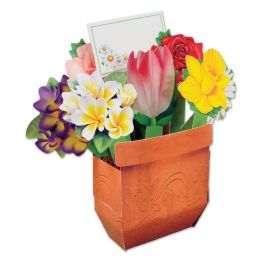 12 Units of 3-D Cheery Bouquet Centerpiece Message Card Included; Assembly Required - Party Center Pieces