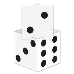 12 Units of 3-D Dice Stacking Centerpiece Sections Create 1-17 Centerpiece; Assembly Required - Party Center Pieces
