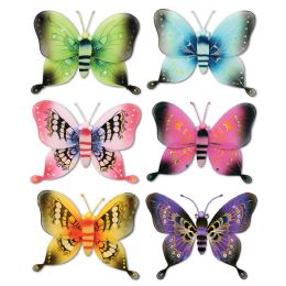 12 Pieces Jumbo Majestic Butterflies Asstd Designs; Nylon - Hanging Decorations & Cut Out