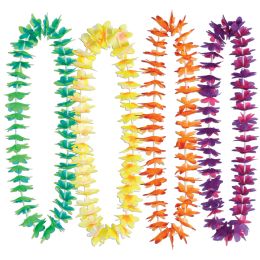 50 Units of Silk 'n Petals Waikiki Leis Asstd Colors - Party Novelties