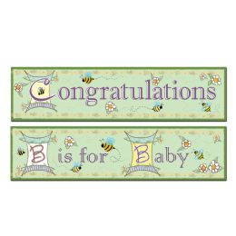 12 Pieces B Is For Baby Banners Asstd Designs; AlL-Weather - Party Banners