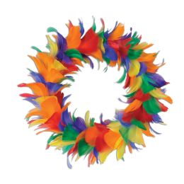 6 Pieces Fancy Wreath Rainbow - Party Novelties