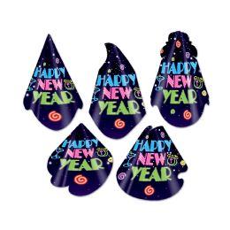 50 Pieces Neon Midnight Hat Assortment One Size Fits Most; Elastic Attached - Party Hats & Tiara