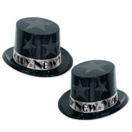 25 Units of New Year Star Topper Black & Silver; One Size Fits Most - Party Accessory Sets