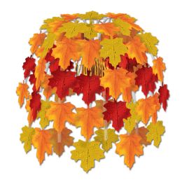 12 Units of Leaves Of Autumn Cascade Combination Metallic & Boardstock - Party Center Pieces