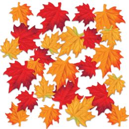 12 Pieces Deluxe Fabric Autumn Leaves Polyester - Hanging Decorations & Cut Out