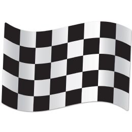 12 Pieces Jumbo Checkered Flag Cutouts Prtd 2 Sides - Hanging Decorations & Cut Out