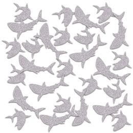 12 Units of Shark Deluxe Sparkle Confetti Silver - Streamers & Confetti